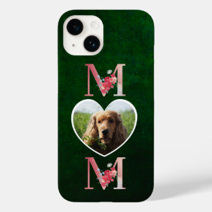 Mam Floral hartfoto van de hond groen Case-Mate iPhone 14 Hoesje