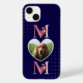 Mam Floral hartfoto van de hond paars Case-Mate iPhone Case (Achterkant)
