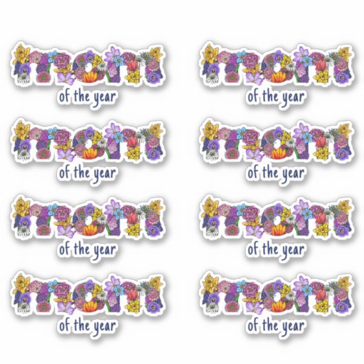 Mam- Floral Letters Sticker (Voorkant)