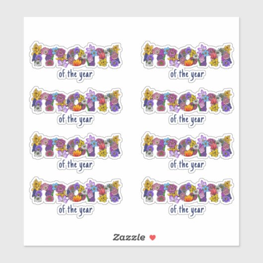 Mam- Floral Letters Sticker (Vel)