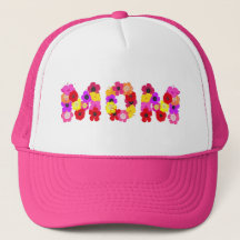Mam  Floral Typographic Design Trucker Hat