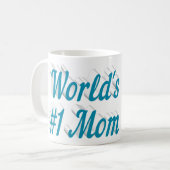 Mam Foto: blauwe tekst Coffee Mok (Voorkant links)