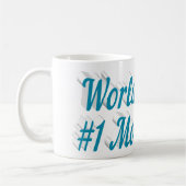 Mam Foto: blauwe tekst Coffee Mok (Links)