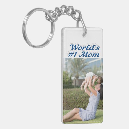 mam Foto blauwe tekst zee Sleutelhanger (Voorkant Links)