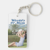 mam Foto blauwe tekst zee Sleutelhanger (achterkant)