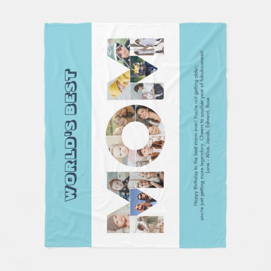 Mam Foto Collage Cutout Moederdag Verjaardag Fleece Deken (Voorkant)