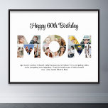 Mam Foto Collage Cutout Moederdag Verjaardag Poster<br><div class="desc">Vier de speciale momenten met je moeder met dit mam fotocollage ontwerp. Dit aanpasbare ontwerp is perfect voor het creëren van een gepersonaliseerd en oprecht cadeau voor Moederdag en verjaardagsviering. Maak een prachtige collage met het woord MOM, met gekoesterde momenten, het creëren van een visuele reis van de kostbare herinneringen...</div>