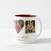 Mam Foto Collage Hart Foto Moederdag Gift Tweekleurige Koffiemok (Voorkant rechts)