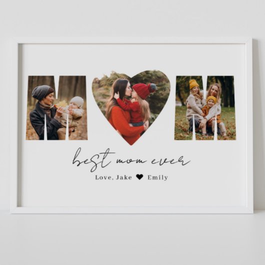 Mam Foto Collage Heart Foto Moederdag Poster