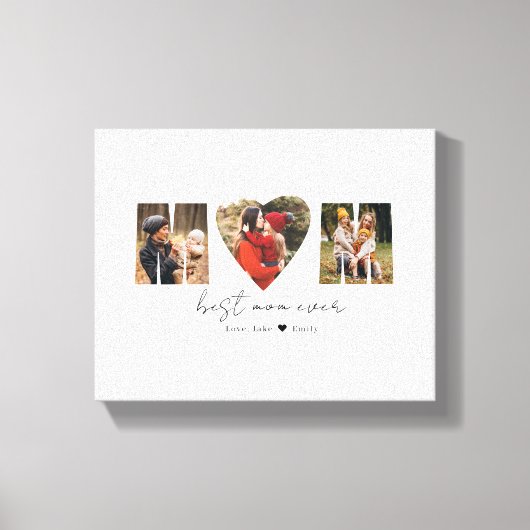Mam Foto Collage Heart Photo Moederdag Canvas (Voorkant)