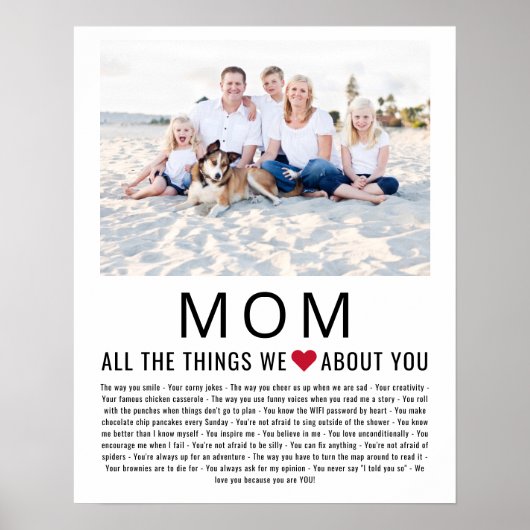 Mam Foto Dingen waar we van houden, Moederdag Poster (Voorkant)