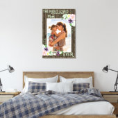 Mam Foto Hand Lettered Rustic Wood en Floral Canvas Afdruk (Insitu (Slaapkamer))