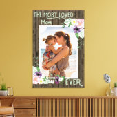 Mam Foto Hand Lettered Rustic Wood en Floral Canvas Afdruk (Insitu (Woonkamer))