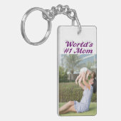 Mam Foto paarse tekst Sleutelhanger (Voorkant Links)