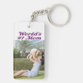 Mam Foto paarse tekst Sleutelhanger (achterkant)