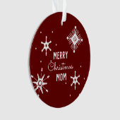 Mam Foto van Merry Kerstsnowflakes Ornament (voorkant)