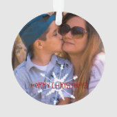 Mam Foto van Merry Kerstsnowflakes Ornament (achterkant)