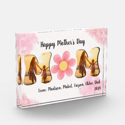 MAM fotoblok, bloem, roze bloemen, personaliseren Fotoblokken (Links)