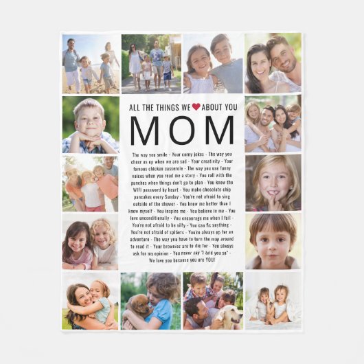 Mam fotografeert dingen waar we van houden over je fleece deken (Voorkant)