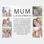 Mam Foto's Dingen die we leuk vinden aan jou Moede Fleece Deken (Voorkant (Horizontaal))