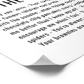 Mam Foto's Dingen die we leuk vinden aan jou Moede Poster (Hoek)