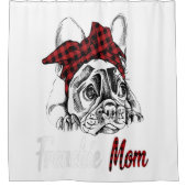 Mam French Bulldog met Red Play Gift Douchegordijn (Voorkant)