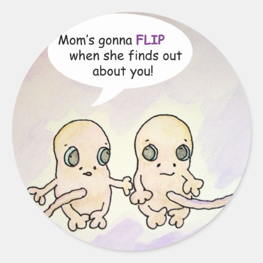 Mam gaat tweeling Stickers omdraaien (Voorkant)