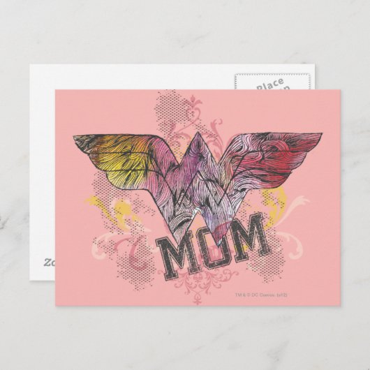 Mam gemengd media briefkaart (Voorkant / Achterkant)