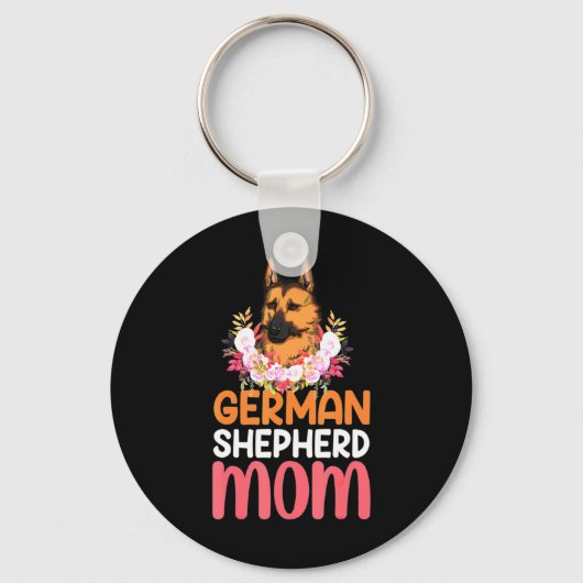 Mam German Shepard Shepherd Dog Sleutelhanger (Voorkant)