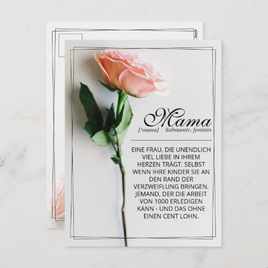 Mam, gewoon onvervangbaar | Classic Kaart - Roos M (Voorkant / Achterkant)
