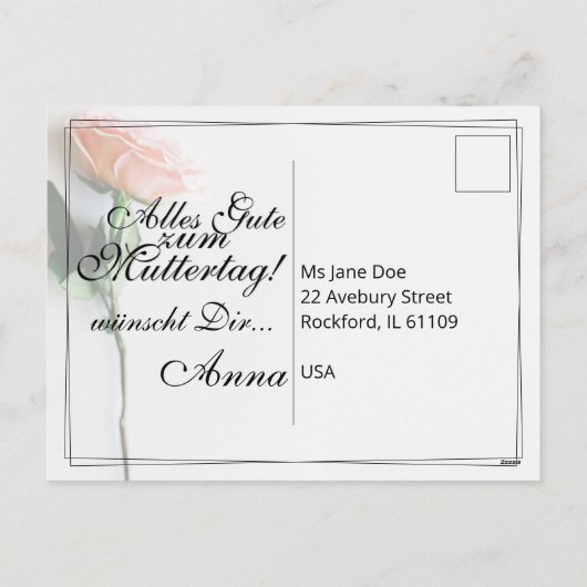 Mam, gewoon onvervangbaar | Classic Kaart - Roos M (Achterkant)