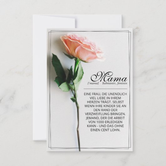 Mam, gewoon onvervangbaar | Classic Kaart - Roos M (Voorkant)