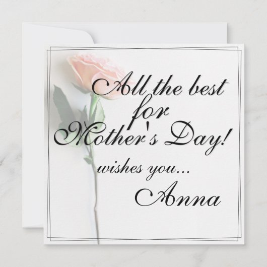 Mam, gewoon onvervangbaar | Classic Kaart - Roos M (Achterkant)