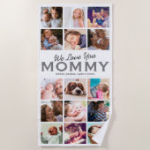 Mam Gift 15 Photo Collage Beach Towel Strandlaken (Voorkant)