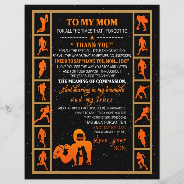 Mam Gift | Brief aan mijn moeder van uw zoon Briefhoofd (Voorkant)
