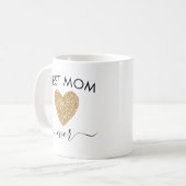 Mam Gift Moederdag Best mam Gold Glitter Heart Koffiemok (Voorkant links)