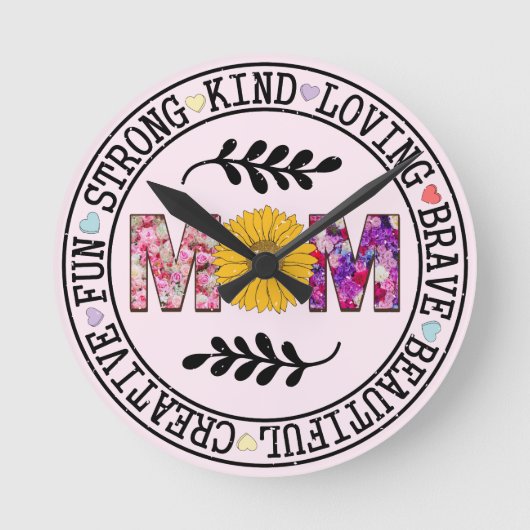 Mam Gift Ronde Klok (Voorkant)