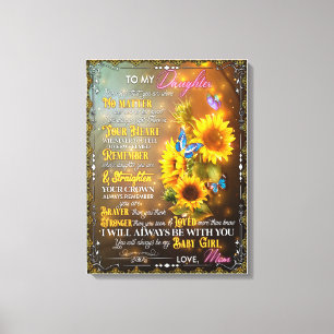 Mam Gift voor je dochter Blanket Sunflower Canvas Afdruk