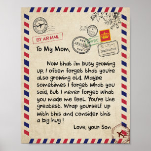 Mam Gifts   Brief aan mijn moeder uit naam van de  Poster