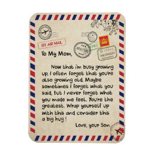 Mam Gifts   Brief aan mijn moeder van de zoon Magneet