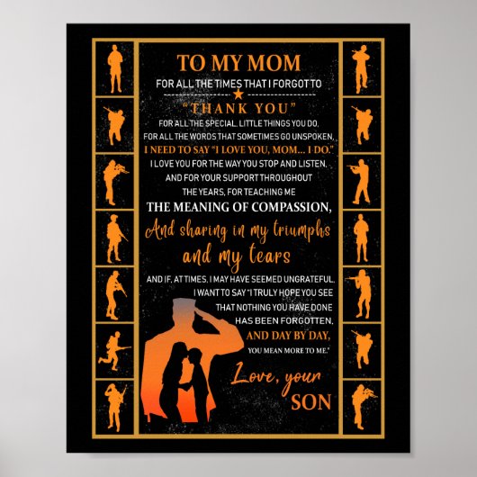Mam Gifts | Brief aan mijn moeder van de zoon Poster (Voorkant)