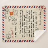 Mam Gifts | Brief aan mijn moeder van de zoon Sherpa Deken (Voorkant (horizontaal))