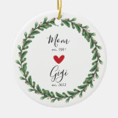 mam | Gigi Year Est. Keramisch siermiddel Keramisch Ornament (Voorkant)
