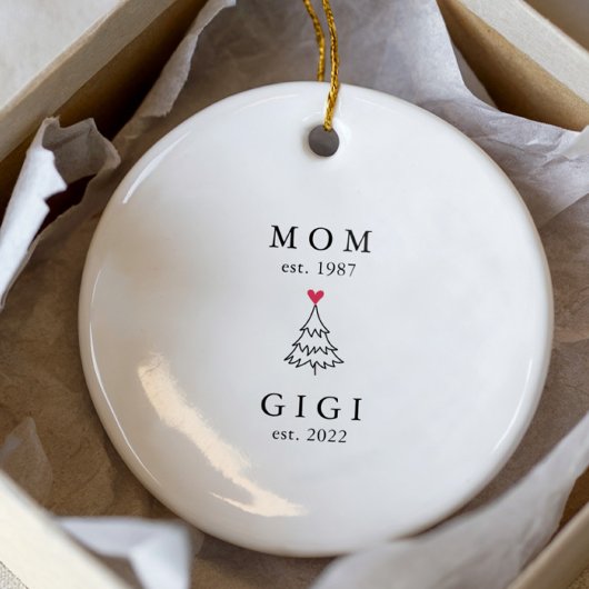 mam | Gigi Year Est. Kerstmis Keramisch Ornament