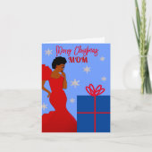 Mam Glam African American Kerstcard Feestdagen Kaart (Voorkant)