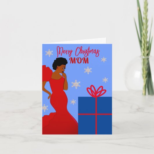 Mam Glam African American Kerstcard Feestdagen Kaart (Voorkant)