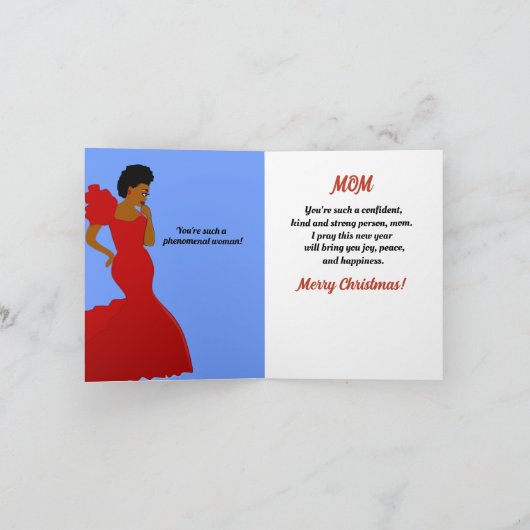 Mam Glam African American Kerstcard Feestdagen Kaart (Binnen)