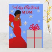 Mam Glam African American Kerstcard Kaart (Gele Bloem)
