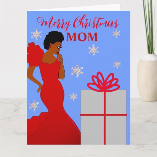 Mam Glam African American Kerstcard Kaart (Voorkant)