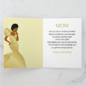 Mam Glam Red Roses African American Birthday Card Kaart (Binnen)